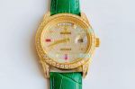 Swiss Replica Rolex Day Date Iced Out 41MM Watch Yellow Gold Diamond Dial 41MM